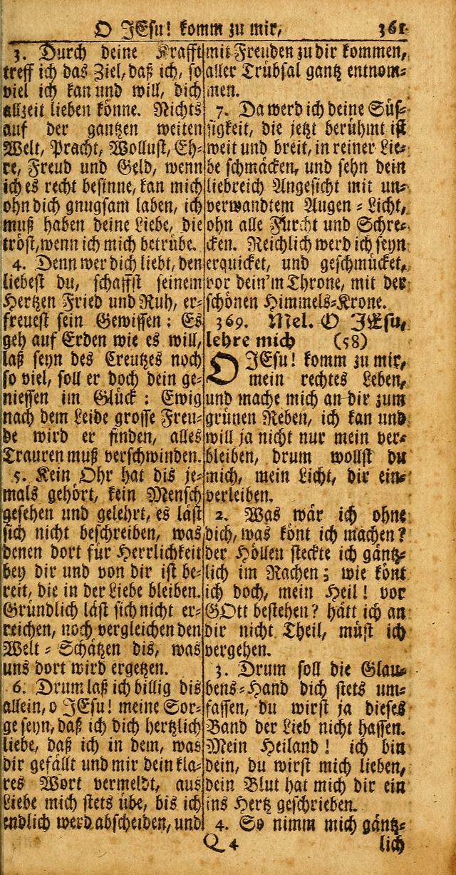 Das Kleine Davidische Psalterspiel der Kinder Zions: von alten und neuen auserlesenen Geistes-Gesängen allen wahren heuls-begierigen säuglingen der weisheit, infonderheit aber denen Gemeinden ... page 361