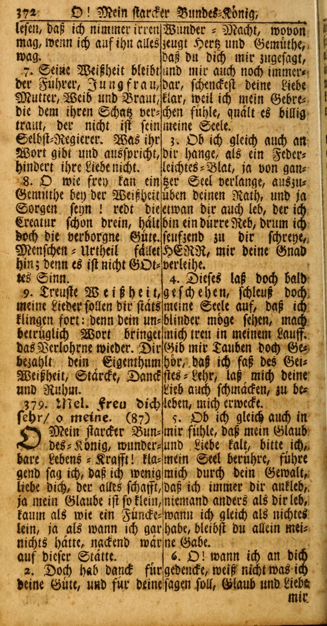 Das Kleine Davidische Psalterspiel der Kinder Zions: von alten und neuen auserlesenen Geistes-Gesängen allen wahren heuls-begierigen säuglingen der weisheit, infonderheit aber denen Gemeinden ... page 372