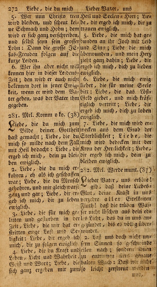 Das Kleine Davidische Psalterspiel der Kinder Zions: von alten und neuen auserlesenen Geistes-Gesängen allen wahren heils-begierigen säuglingen der weisheit, infonderheit aber denen Gemeinden ... page 272