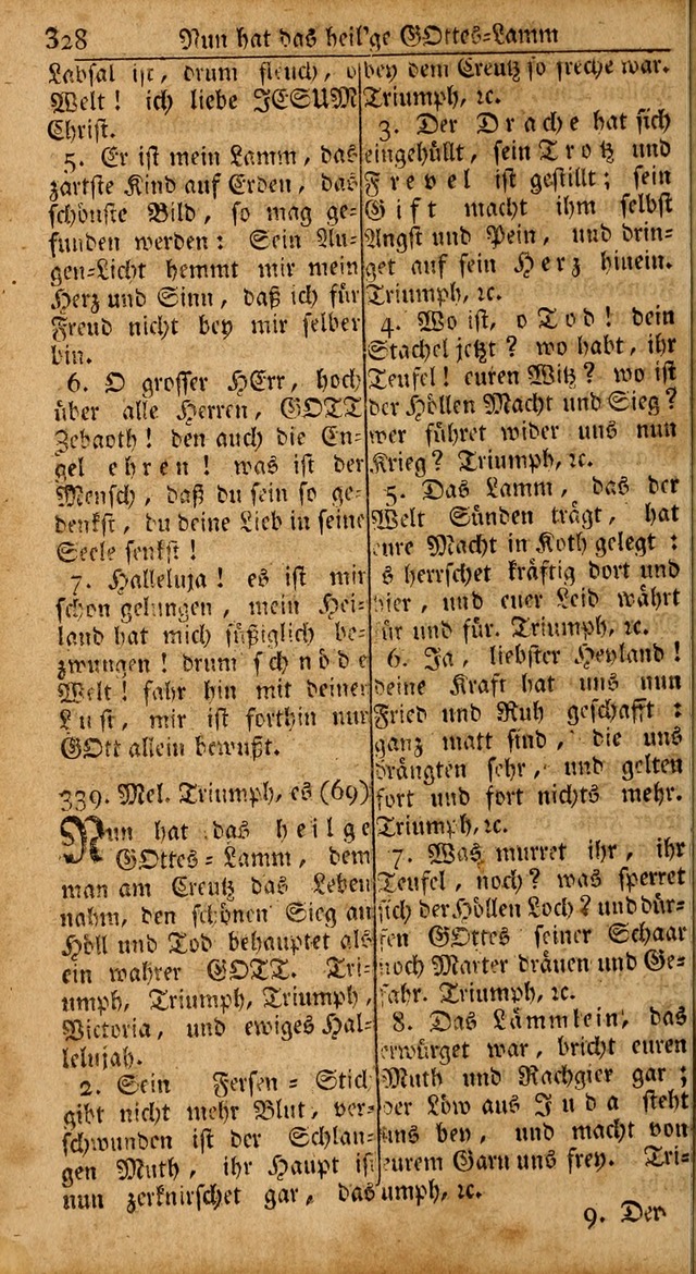 Das Kleine Davidische Psalterspiel der Kinder Zions: von alten und neuen auserlesenen Geistes-Gesängen allen wahren heils-begierigen säuglingen der weisheit, infonderheit aber denen Gemeinden ... page 328