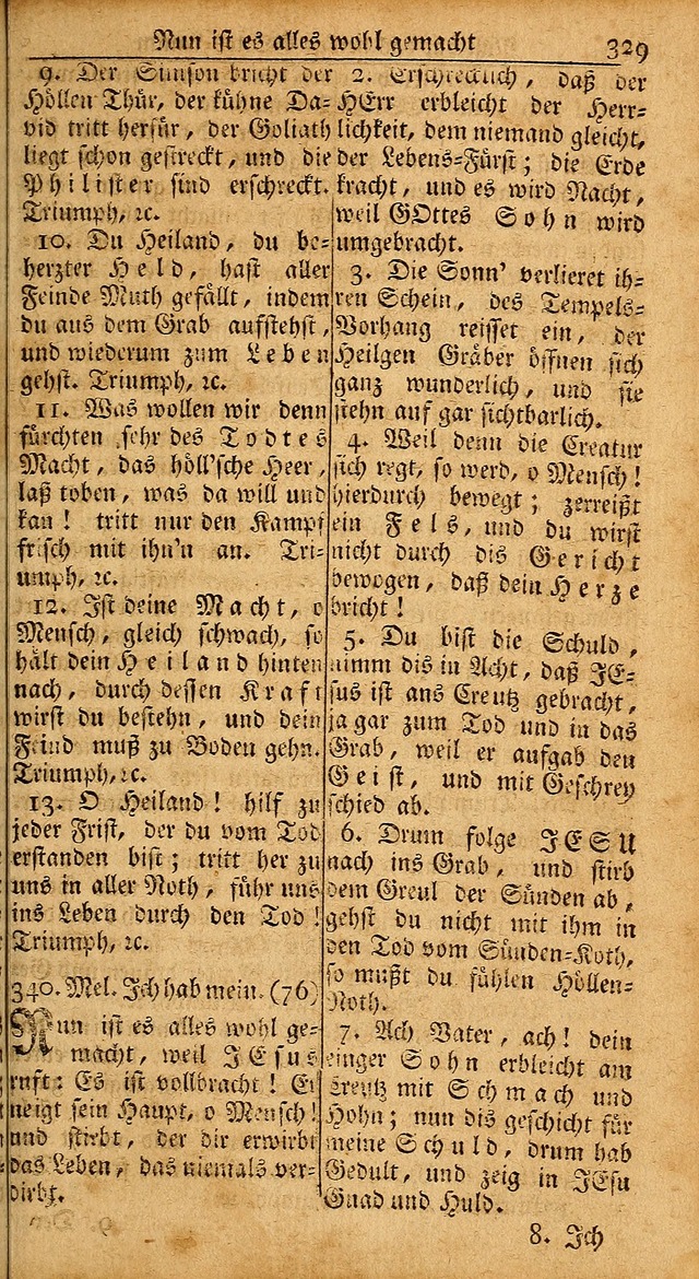 Das Kleine Davidische Psalterspiel der Kinder Zions: von alten und neuen auserlesenen Geistes-Gesängen allen wahren heils-begierigen säuglingen der weisheit, infonderheit aber denen Gemeinden ... page 329