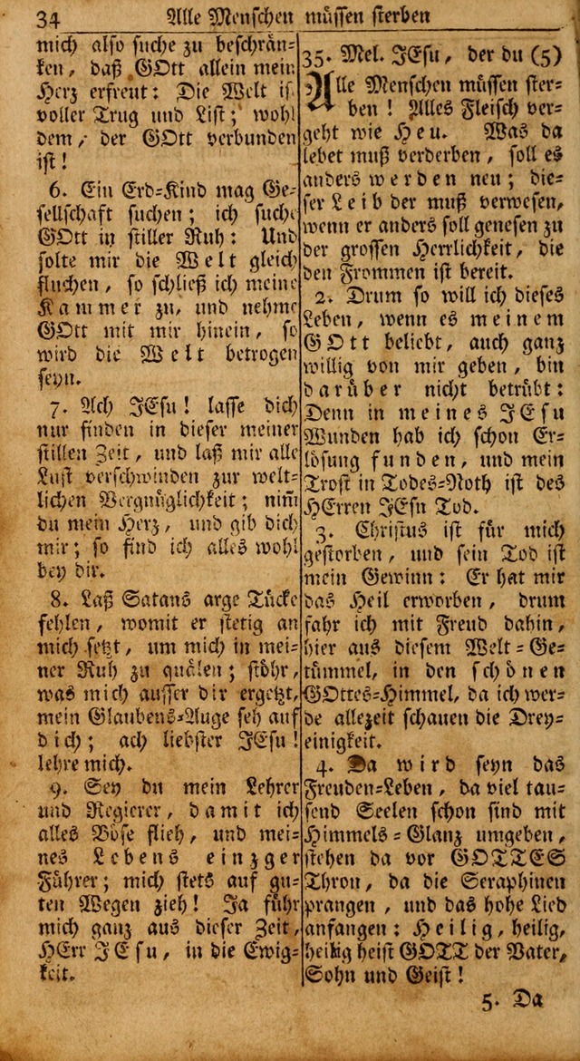 Das Kleine Davidische Psalterspiel der Kinder Zions: von alten und neuen auserlesenen Geistes-Gesängen allen wahren heils-begierigen säuglingen der weisheit, infonderheit aber denen Gemeinden ... page 34