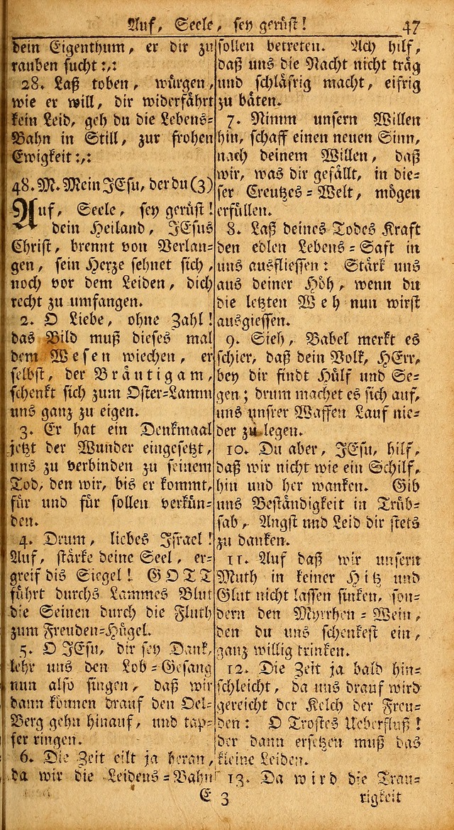 Das Kleine Davidische Psalterspiel der Kinder Zions: von alten und neuen auserlesenen Geistes-Gesängen allen wahren heils-begierigen säuglingen der weisheit, infonderheit aber denen Gemeinden ... page 47