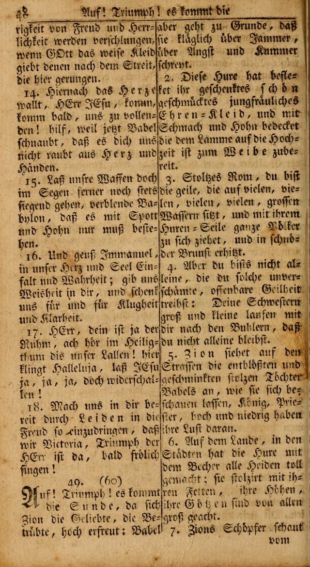 Das Kleine Davidische Psalterspiel der Kinder Zions: von alten und neuen auserlesenen Geistes-Gesängen allen wahren heils-begierigen säuglingen der weisheit, infonderheit aber denen Gemeinden ... page 48