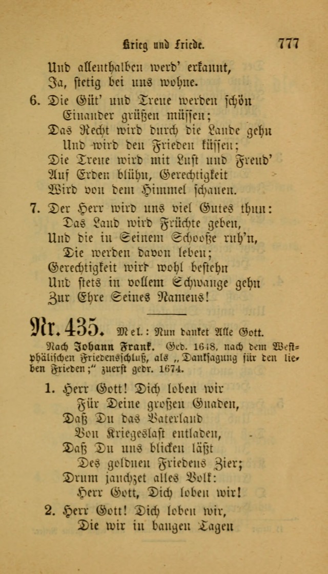 Deutsches Gesangbuch: eine auswahl geistlicher Lieder aus allen Zeiten der Christlichen Kirche für kirchliche und häusliche Gebrauch (Neue, verb. und verm. Aufl) page 779