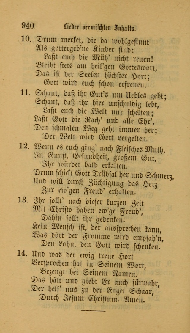 Deutsches Gesangbuch: eine auswahl geistlicher Lieder aus allen Zeiten der Christlichen Kirche für kirchliche und häusliche Gebrauch (Neue, verb. und verm. Aufl) page 942