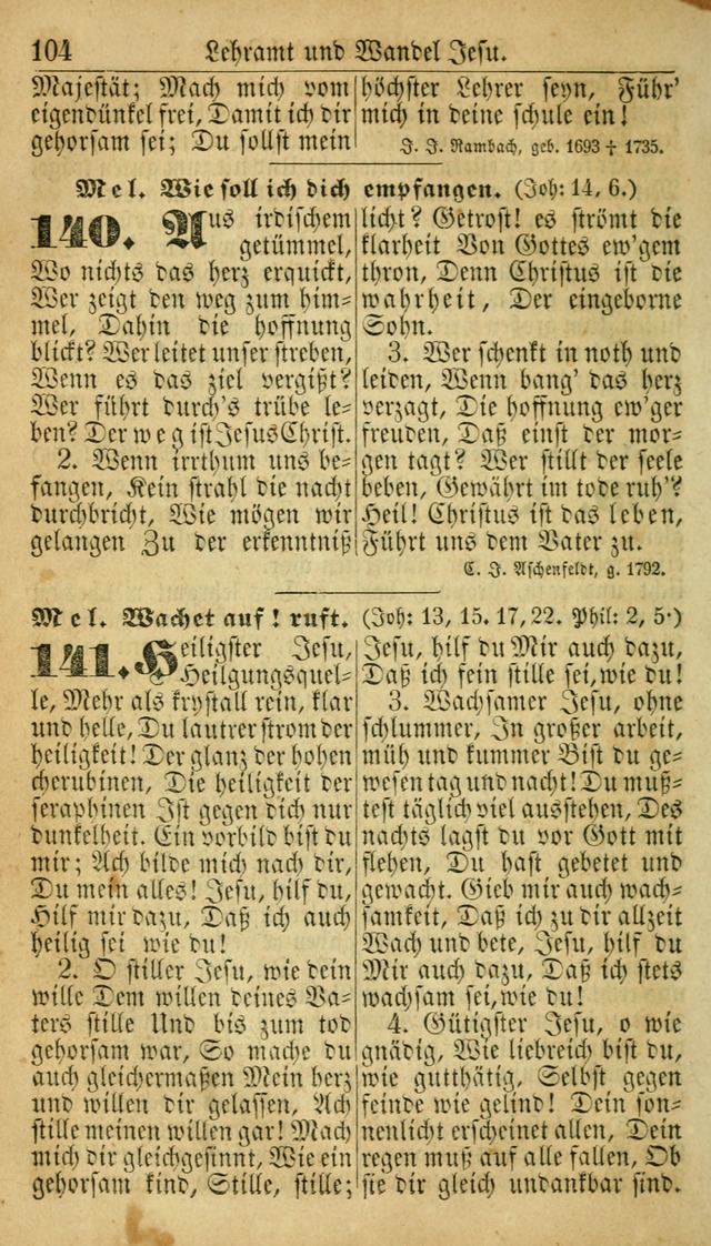 Deutsches Gesangbuch für die Evangelisch-Luterische Kirche in den Vereinigten Staaten: herausgegeben mit kirchlicher Genehmigung  page 104