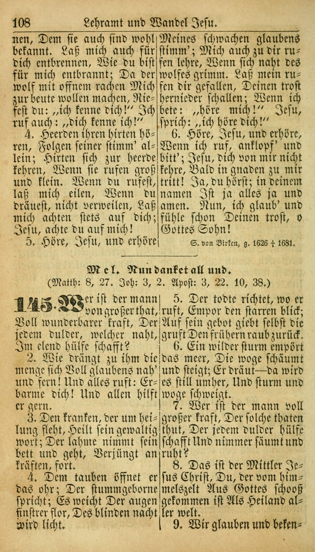 Deutsches Gesangbuch für die Evangelisch-Luterische Kirche in den Vereinigten Staaten: herausgegeben mit kirchlicher Genehmigung  page 108