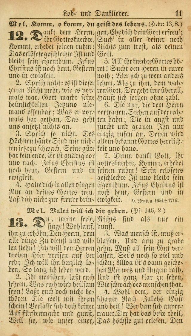 Deutsches Gesangbuch für die Evangelisch-Luterische Kirche in den Vereinigten Staaten: herausgegeben mit kirchlicher Genehmigung  page 11