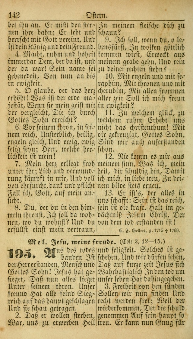 Deutsches Gesangbuch für die Evangelisch-Luterische Kirche in den Vereinigten Staaten: herausgegeben mit kirchlicher Genehmigung  page 142