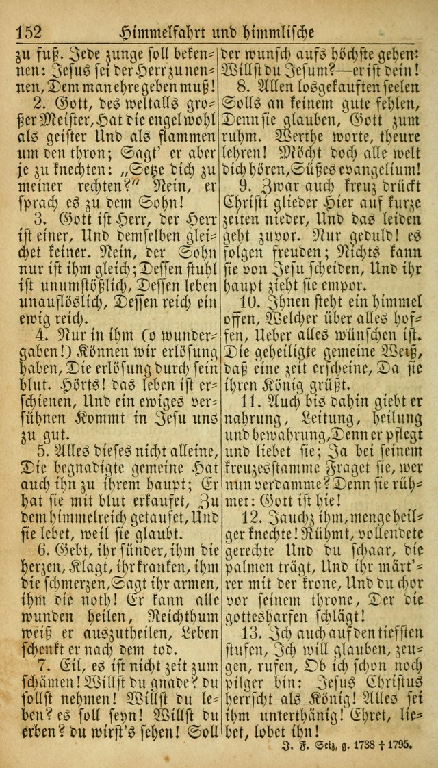 Deutsches Gesangbuch für die Evangelisch-Luterische Kirche in den Vereinigten Staaten: herausgegeben mit kirchlicher Genehmigung  page 152