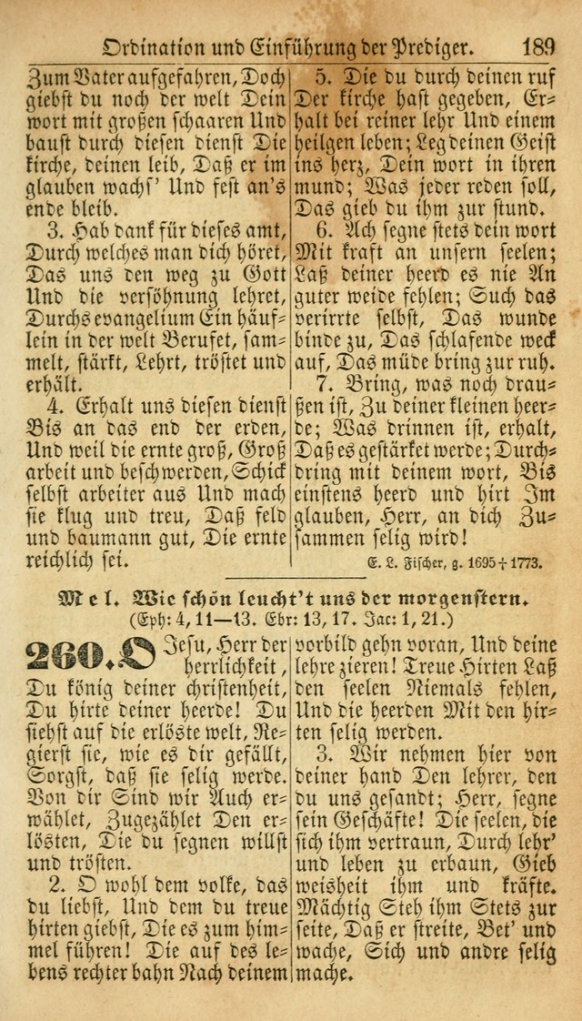Deutsches Gesangbuch für die Evangelisch-Luterische Kirche in den Vereinigten Staaten: herausgegeben mit kirchlicher Genehmigung  page 189