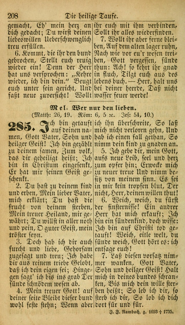 Deutsches Gesangbuch für die Evangelisch-Luterische Kirche in den Vereinigten Staaten: herausgegeben mit kirchlicher Genehmigung  page 208