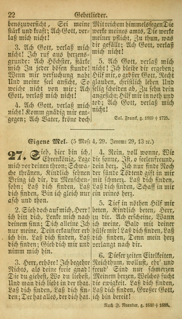 Deutsches Gesangbuch für die Evangelisch-Luterische Kirche in den Vereinigten Staaten: herausgegeben mit kirchlicher Genehmigung  page 22