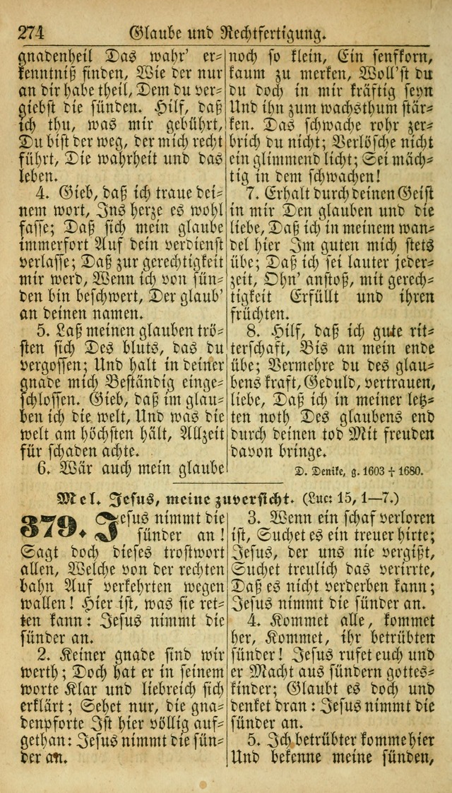 Deutsches Gesangbuch für die Evangelisch-Luterische Kirche in den Vereinigten Staaten: herausgegeben mit kirchlicher Genehmigung  page 274