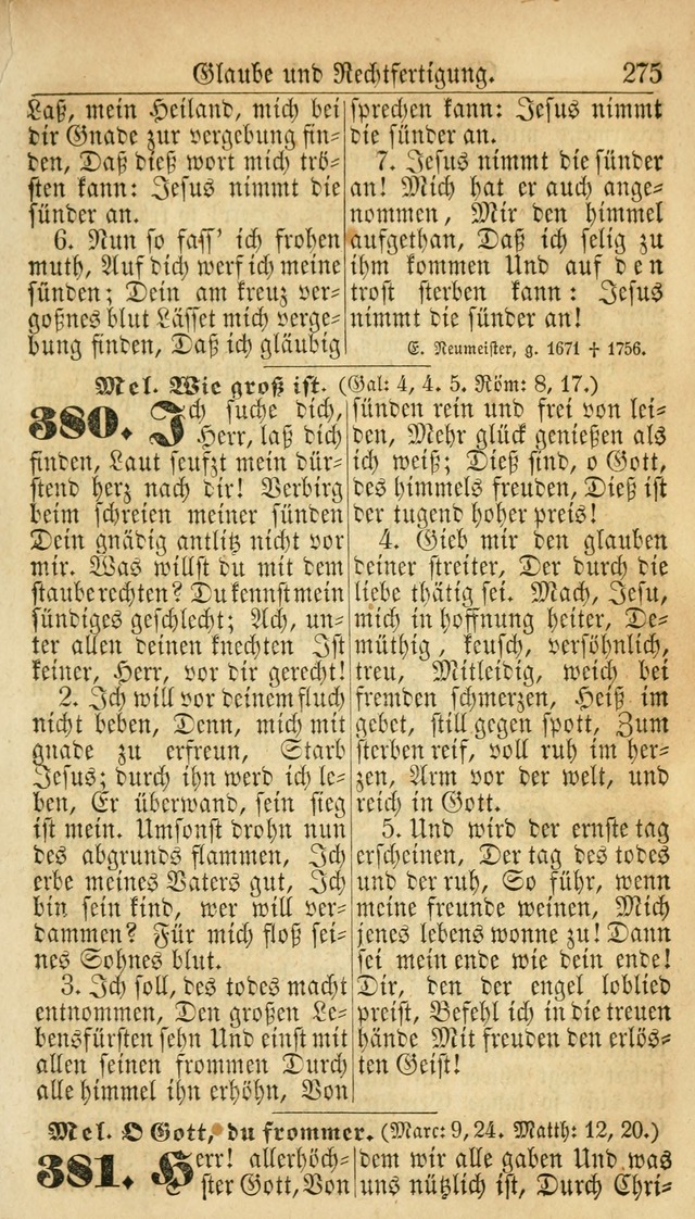 Deutsches Gesangbuch für die Evangelisch-Luterische Kirche in den Vereinigten Staaten: herausgegeben mit kirchlicher Genehmigung  page 275