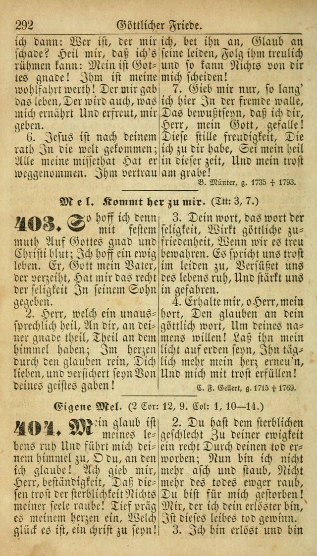 Deutsches Gesangbuch für die Evangelisch-Luterische Kirche in den Vereinigten Staaten: herausgegeben mit kirchlicher Genehmigung  page 292