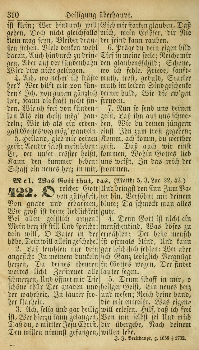 Deutsches Gesangbuch für die Evangelisch-Luterische Kirche in den Vereinigten Staaten: herausgegeben mit kirchlicher Genehmigung  page 310