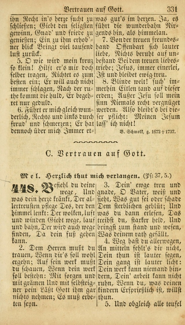 Deutsches Gesangbuch für die Evangelisch-Luterische Kirche in den Vereinigten Staaten: herausgegeben mit kirchlicher Genehmigung  page 331