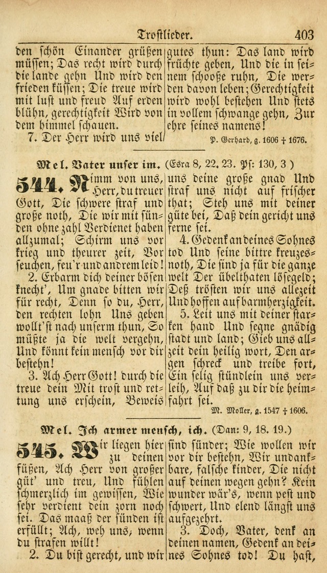 Deutsches Gesangbuch für die Evangelisch-Luterische Kirche in den Vereinigten Staaten: herausgegeben mit kirchlicher Genehmigung  page 403