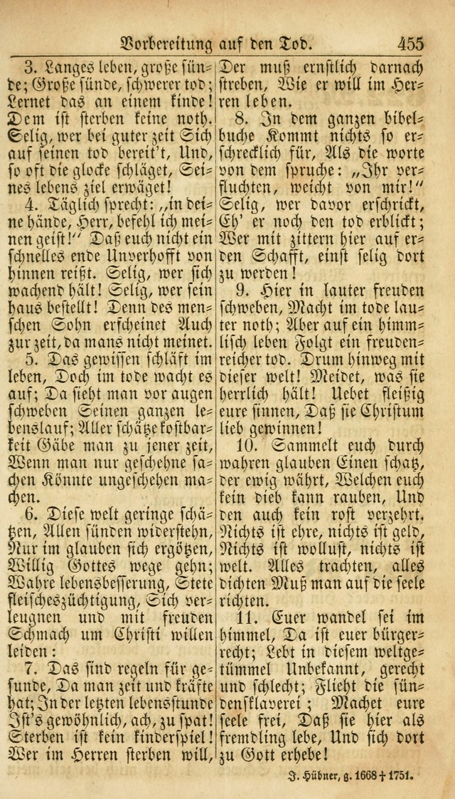 Deutsches Gesangbuch für die Evangelisch-Luterische Kirche in den Vereinigten Staaten: herausgegeben mit kirchlicher Genehmigung  page 455