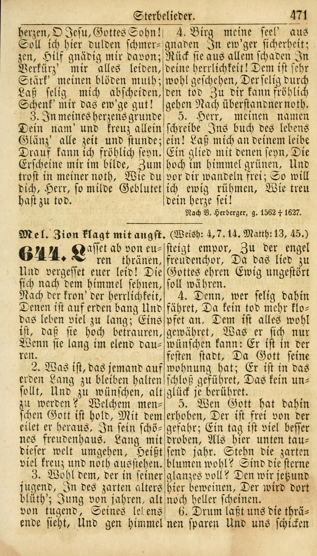 Deutsches Gesangbuch für die Evangelisch-Luterische Kirche in den Vereinigten Staaten: herausgegeben mit kirchlicher Genehmigung  page 471