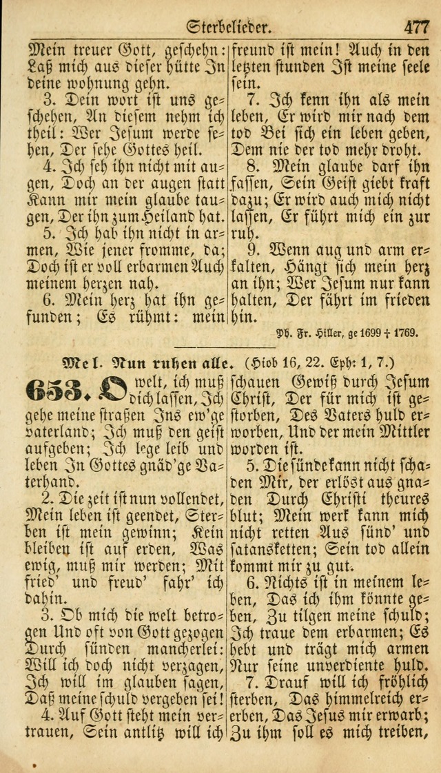 Deutsches Gesangbuch für die Evangelisch-Luterische Kirche in den Vereinigten Staaten: herausgegeben mit kirchlicher Genehmigung  page 477