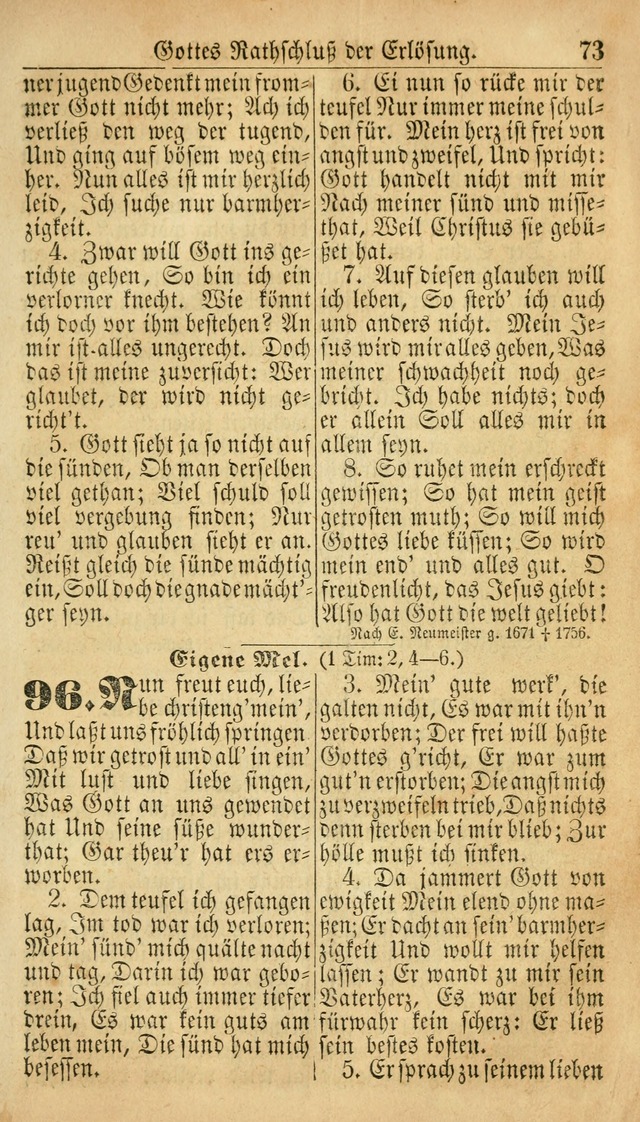 Deutsches Gesangbuch für die Evangelisch-Luterische Kirche in den Vereinigten Staaten: herausgegeben mit kirchlicher Genehmigung  page 73