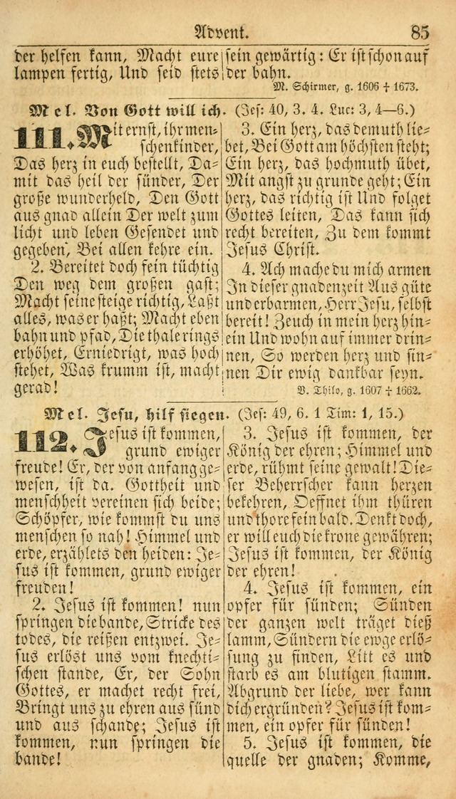Deutsches Gesangbuch für die Evangelisch-Luterische Kirche in den Vereinigten Staaten: herausgegeben mit kirchlicher Genehmigung  page 85