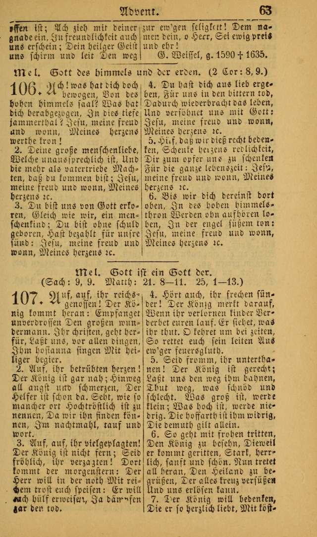 Deutsches Gesangbuch für die Evangelisch-Luterische Kirche in den Vereinigten Staaten: herausgegeben mit kirchlicher Genehmigung (22nd aufl.) page 63