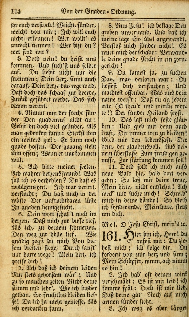 Das Gemeinschaftliche Gesangbuch: zum gottesdienstlichen Gebrauch der Lutherischen und Reformirten Gemeinden in Nord-America. (1st.. Aufl) page 114