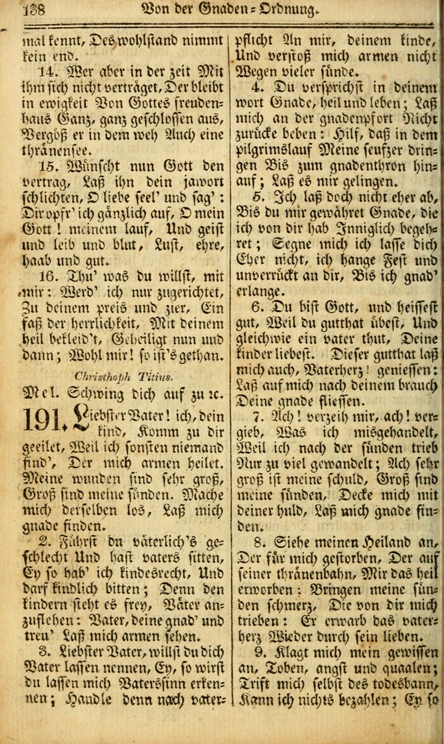 Das Gemeinschaftliche Gesangbuch: zum gottesdienstlichen Gebrauch der Lutherischen und Reformirten Gemeinden in Nord-America. (1st.. Aufl) page 138