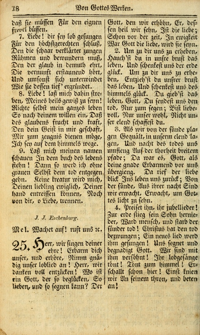 Das Gemeinschaftliche Gesangbuch: zum gottesdienstlichen Gebrauch der Lutherischen und Reformirten Gemeinden in Nord-America. (1st.. Aufl) page 18