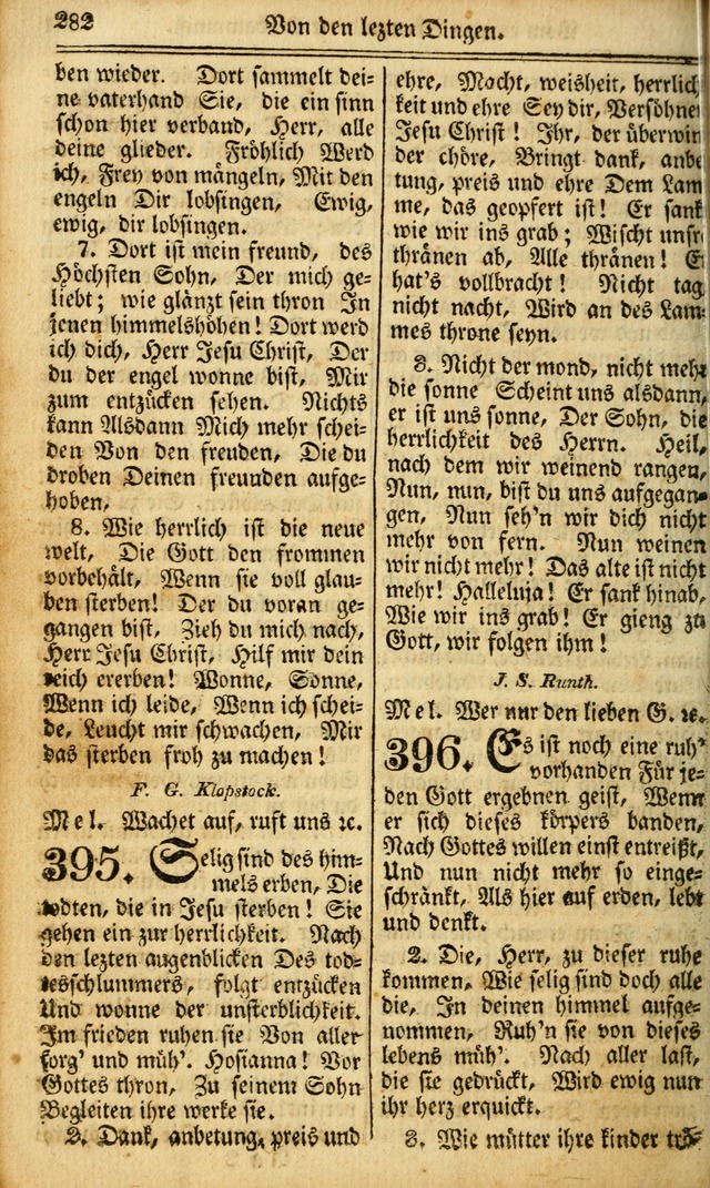 Das Gemeinschaftliche Gesangbuch: zum gottesdienstlichen Gebrauch der Lutherischen und Reformirten Gemeinden in Nord-America. (1st.. Aufl) page 282