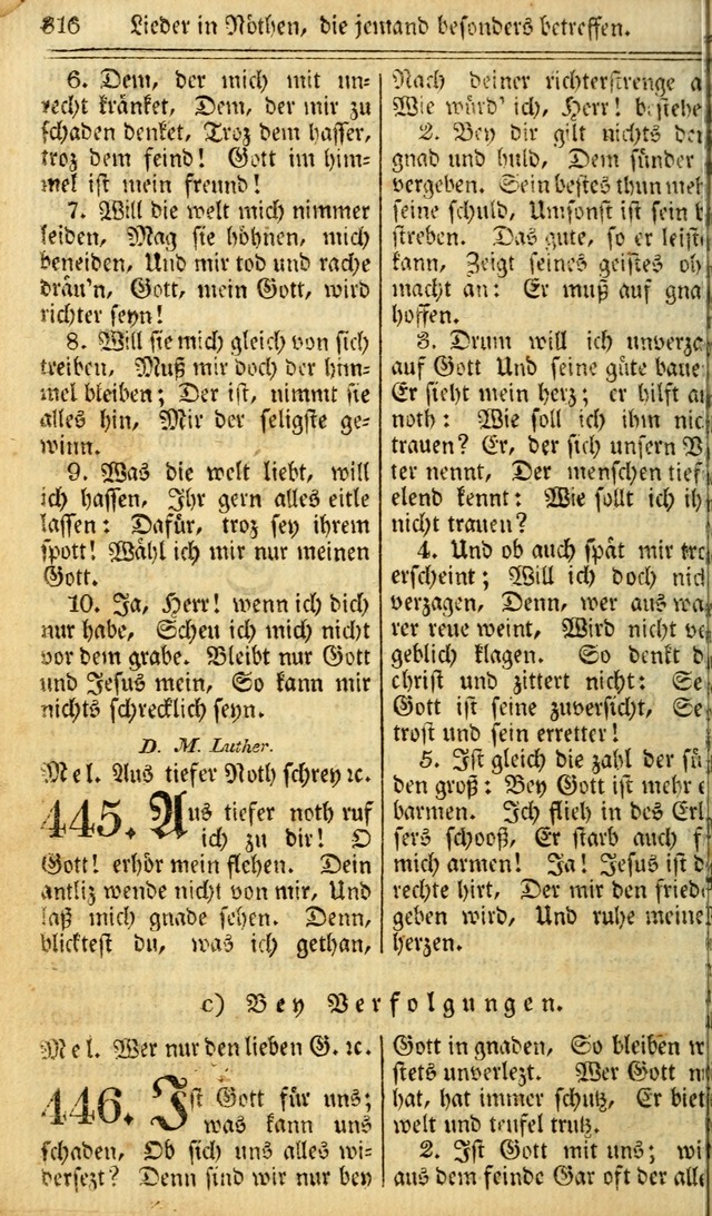 Das Gemeinschaftliche Gesangbuch: zum gottesdienstlichen Gebrauch der Lutherischen und Reformirten Gemeinden in Nord-America. (1st.. Aufl) page 316