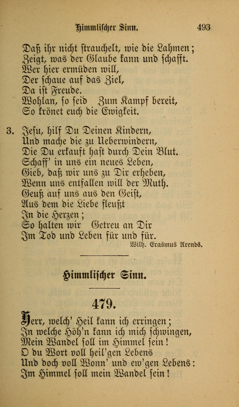 Die Glaubensharfe: Gesangbuch der deutschen Baptisten-Gemeinden. Herausgegeben auf Beschluß der Bundeskonferenz der Deutchen Baptisten-Gemeinden von America page 493