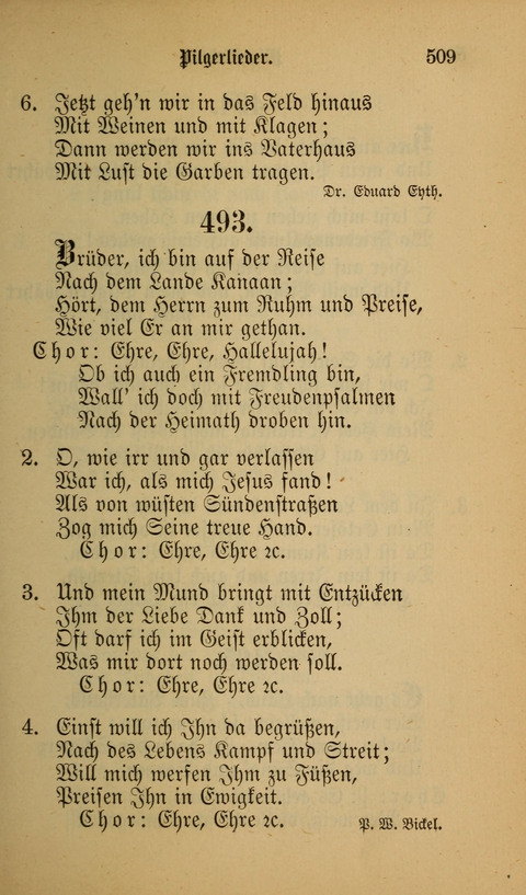 Die Glaubensharfe: Gesangbuch der deutschen Baptisten-Gemeinden. Herausgegeben auf Beschluß der Bundeskonferenz der Deutchen Baptisten-Gemeinden von America page 509