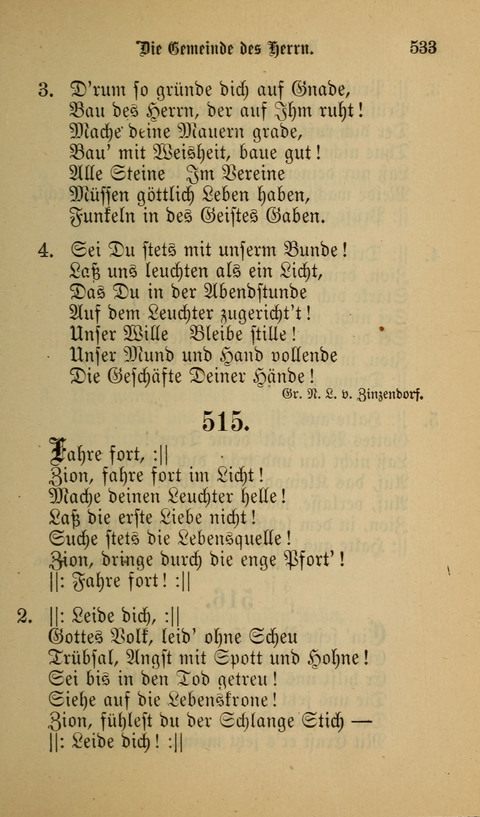 Die Glaubensharfe: Gesangbuch der deutschen Baptisten-Gemeinden. Herausgegeben auf Beschluß der Bundeskonferenz der Deutchen Baptisten-Gemeinden von America page 533