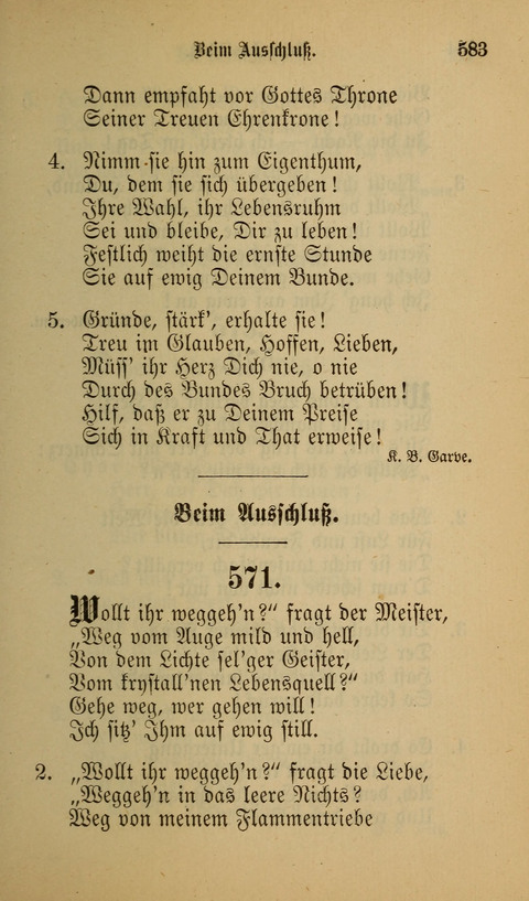 Die Glaubensharfe: Gesangbuch der deutschen Baptisten-Gemeinden. Herausgegeben auf Beschluß der Bundeskonferenz der Deutchen Baptisten-Gemeinden von America page 583