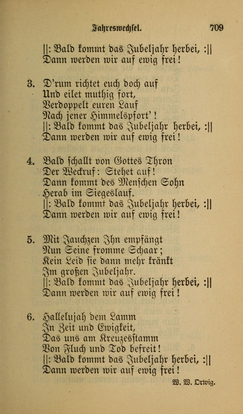 Die Glaubensharfe: Gesangbuch der deutschen Baptisten-Gemeinden. Herausgegeben auf Beschluß der Bundeskonferenz der Deutchen Baptisten-Gemeinden von America page 709