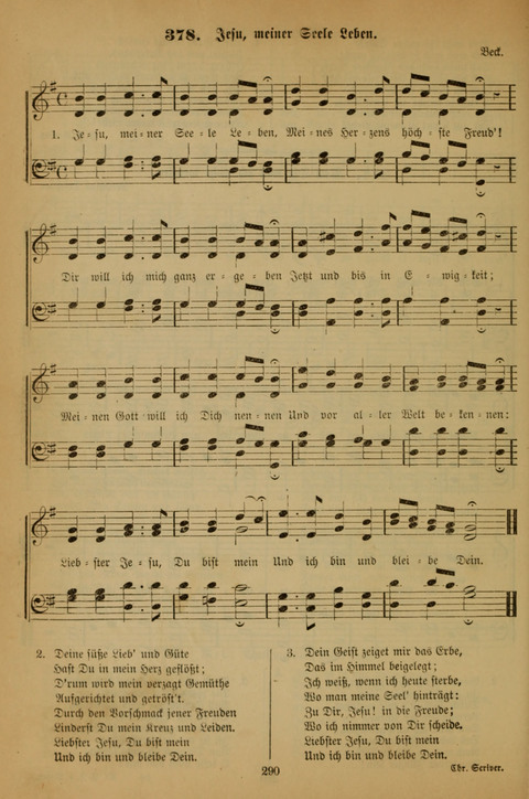 Die Glaubensharfe (With Melodies): Gesangbuch der deutschen Baptisten-Gemeinden. Herausgegeben auf Beschluß der Bundeskonferenz der Deutchen Baptisten-Gemeinden von America (2. ed) page 290