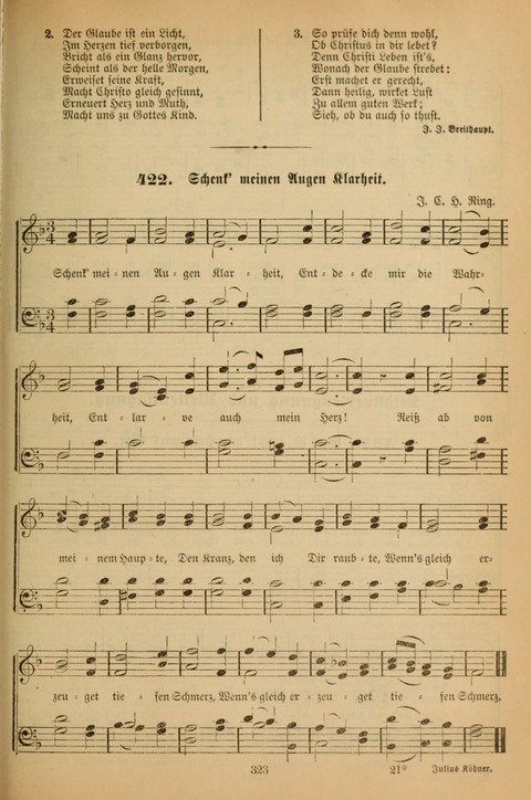 Die Glaubensharfe (With Melodies): Gesangbuch der deutschen Baptisten-Gemeinden. Herausgegeben auf Beschluß der Bundeskonferenz der Deutchen Baptisten-Gemeinden von America (2. ed) page 323