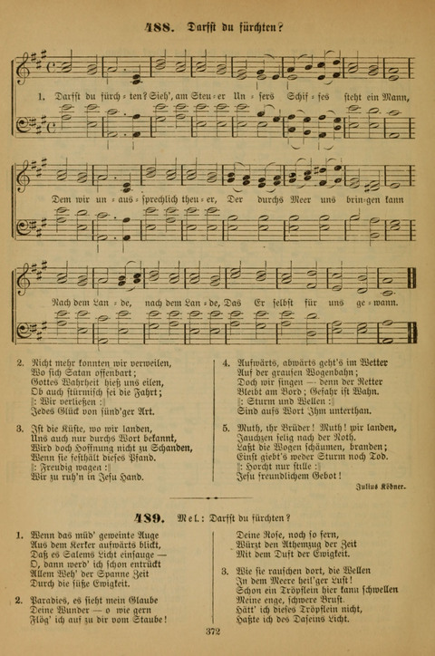 Die Glaubensharfe (With Melodies): Gesangbuch der deutschen Baptisten-Gemeinden. Herausgegeben auf Beschluß der Bundeskonferenz der Deutchen Baptisten-Gemeinden von America (2. ed) page 372