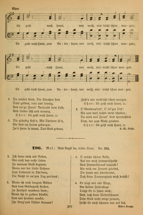 Die Glaubensharfe (With Melodies): Gesangbuch der deutschen Baptisten-Gemeinden. Herausgegeben auf Beschluß der Bundeskonferenz der Deutchen Baptisten-Gemeinden von America (2. ed) page 377