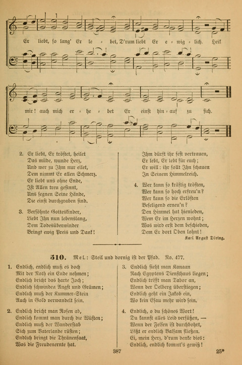 Die Glaubensharfe (With Melodies): Gesangbuch der deutschen Baptisten-Gemeinden. Herausgegeben auf Beschluß der Bundeskonferenz der Deutchen Baptisten-Gemeinden von America (2. ed) page 387