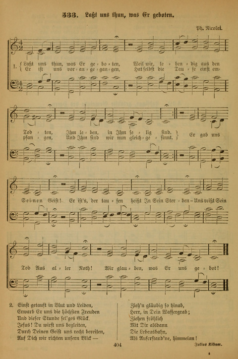 Die Glaubensharfe (With Melodies): Gesangbuch der deutschen Baptisten-Gemeinden. Herausgegeben auf Beschluß der Bundeskonferenz der Deutchen Baptisten-Gemeinden von America (2. ed) page 404