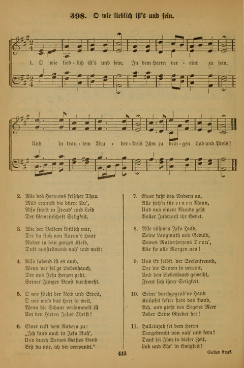 Die Glaubensharfe (With Melodies): Gesangbuch der deutschen Baptisten-Gemeinden. Herausgegeben auf Beschluß der Bundeskonferenz der Deutchen Baptisten-Gemeinden von America (2. ed) page 442