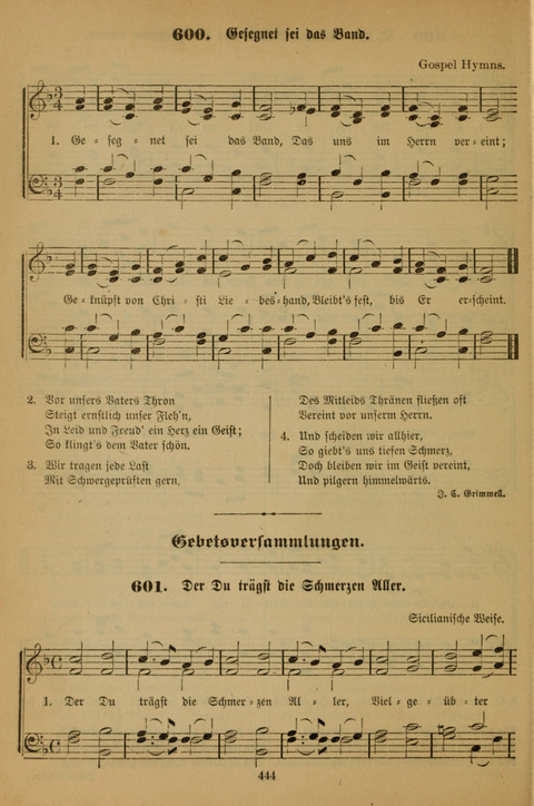 Die Glaubensharfe (With Melodies): Gesangbuch der deutschen Baptisten-Gemeinden. Herausgegeben auf Beschluß der Bundeskonferenz der Deutchen Baptisten-Gemeinden von America (2. ed) page 444