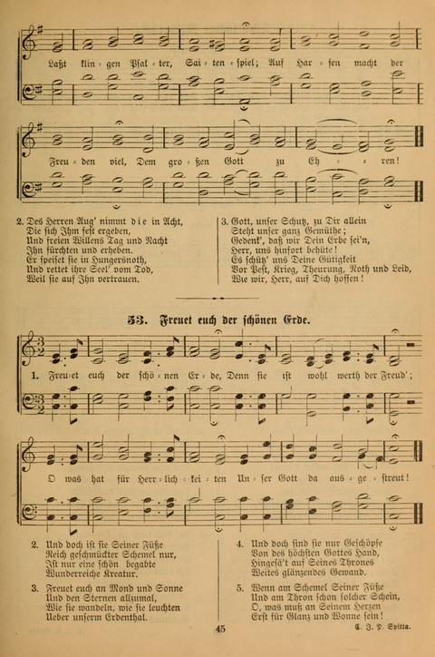 Die Glaubensharfe (With Melodies): Gesangbuch der deutschen Baptisten-Gemeinden. Herausgegeben auf Beschluß der Bundeskonferenz der Deutchen Baptisten-Gemeinden von America (2. ed) page 45