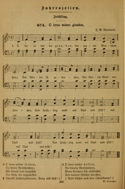 Die Glaubensharfe (With Melodies): Gesangbuch der deutschen Baptisten-Gemeinden. Herausgegeben auf Beschluß der Bundeskonferenz der Deutchen Baptisten-Gemeinden von America (2. ed) page 490